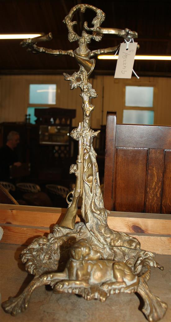 Brass unbrella stand, hunting related